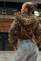 Street Style Leopard Print Hoodie Coat image 3