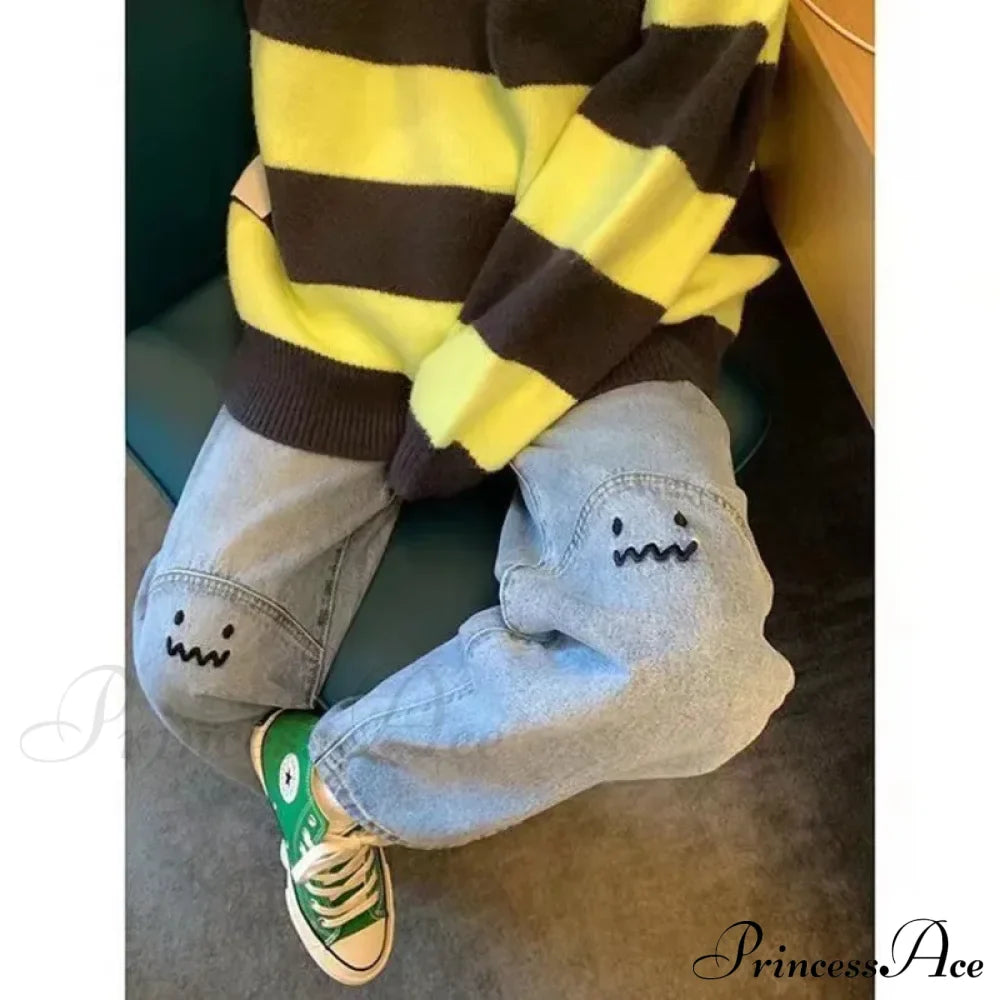 Street Trend Ruffian Handsome Letter Hip Hop Personality Fashion Ladies Trousers Jean image 2
