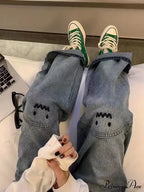 Street Trend Ruffian Handsome Letter Hip Hop Personality Fashion Ladies Trousers Jean image 7
