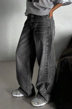 Street Vintage Smoky Gray Washed Wide Leg Jeans image 7