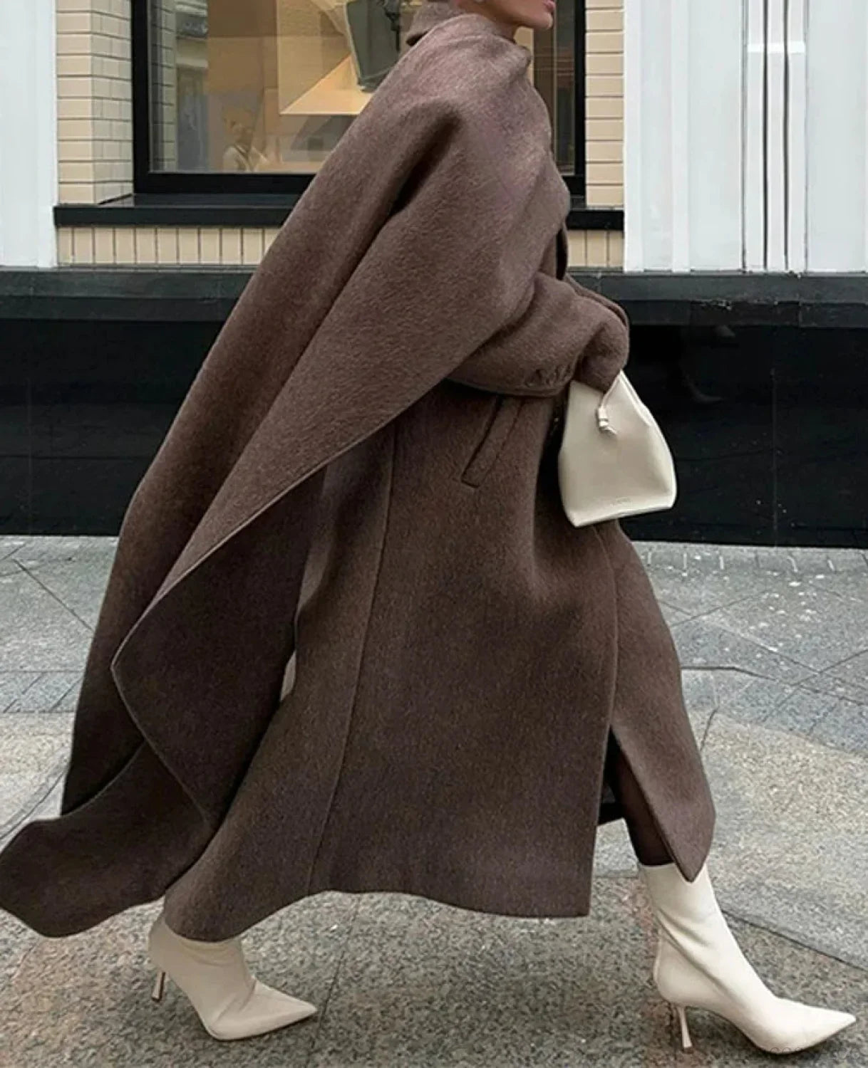 Street Women's Lapel Double-Breasted Overcoat image 3