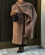 Street Women's Lapel Double-Breasted Overcoat image 2