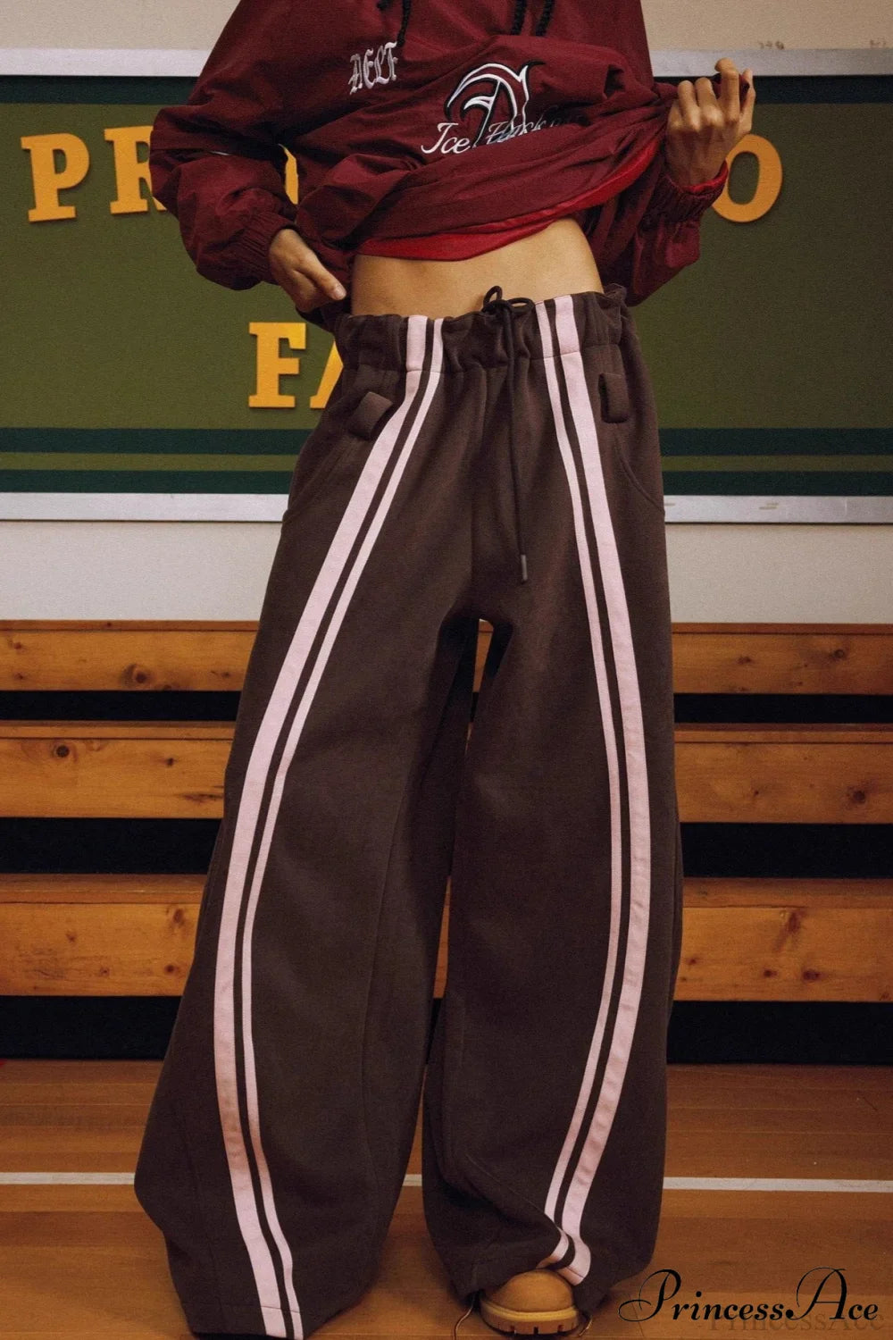 Streetwear Drawstring High-Waist Wide Pants image 1