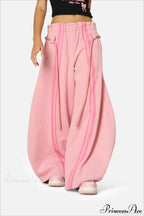 Streetwear Drawstring High-Waist Wide Pants image 4