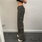 Streetwear Drawstring Wide Leg Hip Hop Jeans image 2