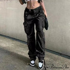 Streetwear Pockets Wide Leg High Waist Straight Trousers image 9