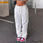 Streetwear Pockets Wide Leg High Waist Straight Trousers image 5