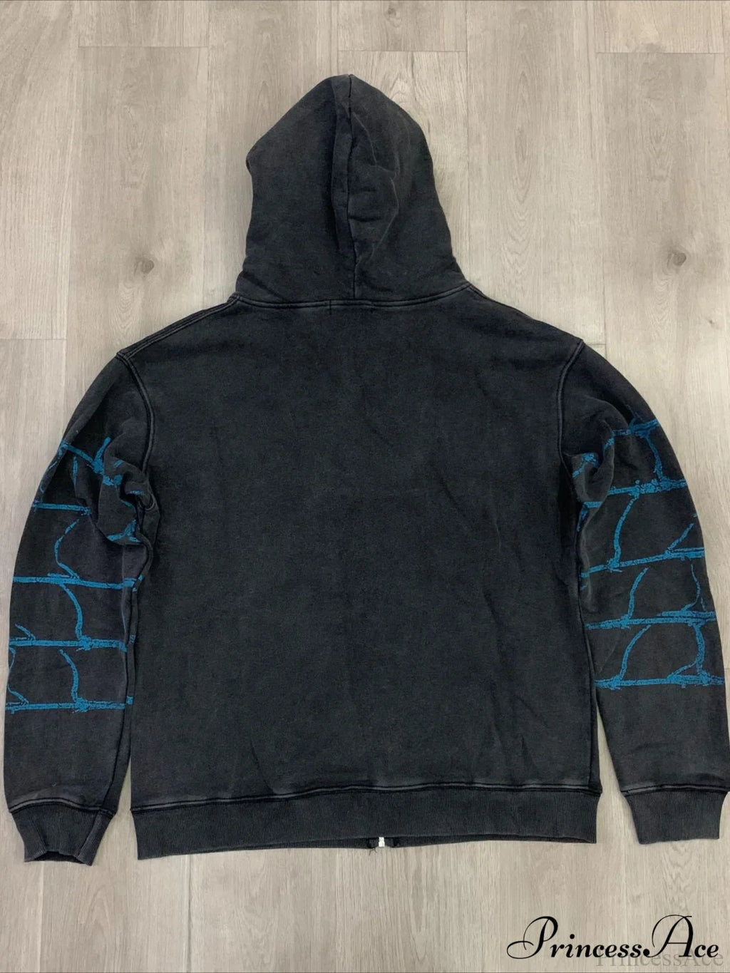 Streetwear Spider Web Vintage Print Zip Hoodie image 3