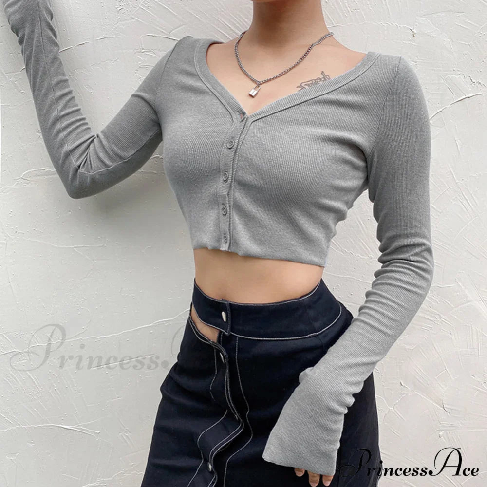 Stretchy Long Sleeve Crop Tops Cardigan image 2