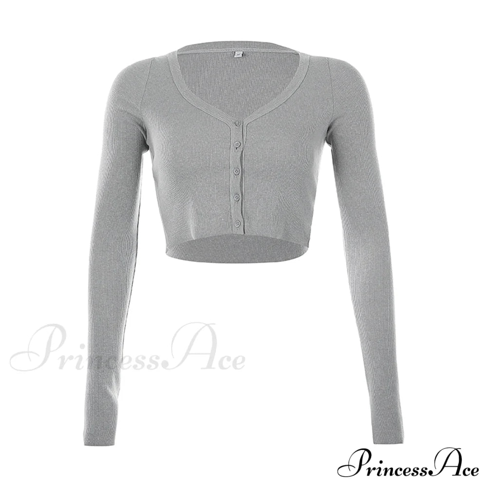 Stretchy Long Sleeve Crop Tops Cardigan image 7