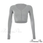 Stretchy Long Sleeve Crop Tops Cardigan image 7