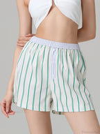 Stripe Button Elastic Waist Short image 1