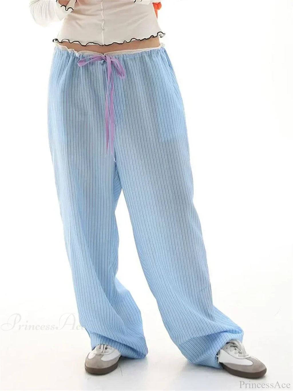 Stripe Drawstring Wide Leg Casual Sweatpant Pant image 6