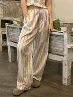 Stripe Drawstring Wide Leg Casual Sweatpant Pant image 1