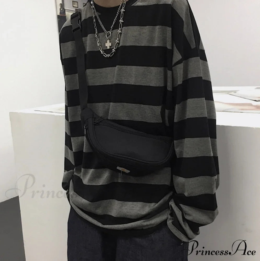 Stripe Long Grunge Arm Tee image 2