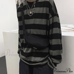 Stripe Long Grunge Arm Tee image 2