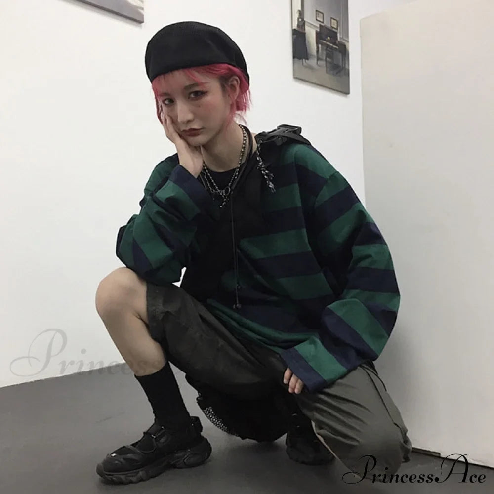 Stripe Long Grunge Arm Tee image 3
