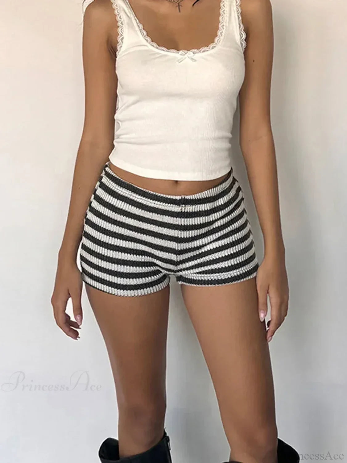 Stripe Ribbed Knit Low-Rise Short image 4