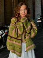 Stripe V-neck Single Breasted Cardigan image 3