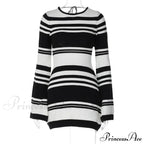 Striped Backless Flare Sleeve Mini Dress image 6