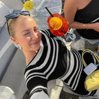 Striped Backless Flare Sleeve Mini Dress image 3