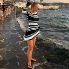 Striped Backless Flare Sleeve Mini Dress image 5