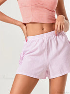 Striped Bow Tie-Up Split Short image 3