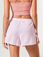 Striped Bow Tie-Up Split Short image 6