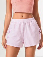 Striped Bow Tie-Up Split Short image 1