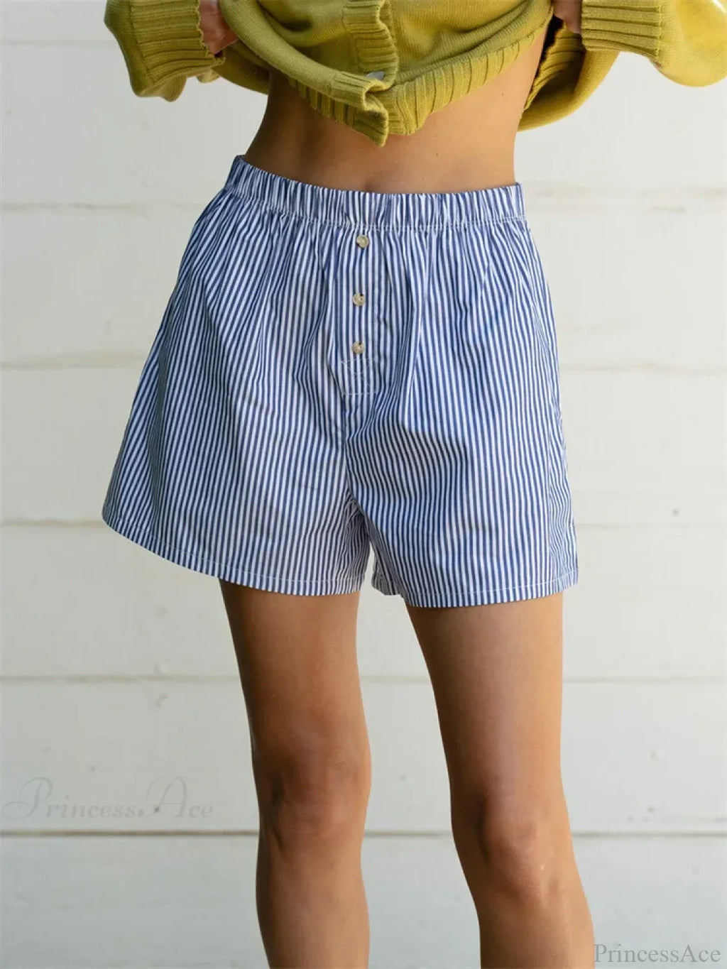 Striped Button High Waist Short image 2