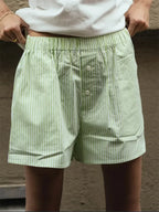 Striped Button High Waist Short image 5