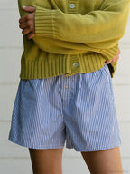 Striped Button High Waist Short image 1