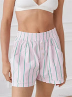 Striped Button High Waist Short image 1