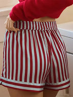 Striped Button Straight Leg Short image 1