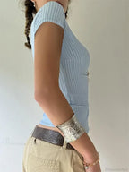Striped Button-Up Slim Fit Blouse image 4