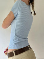 Striped Button-Up Slim Fit Blouse image 3