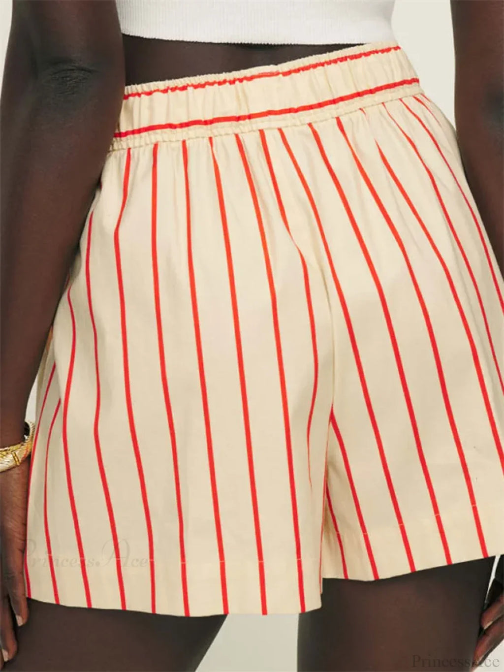 Striped Button Wide Leg Short image 2