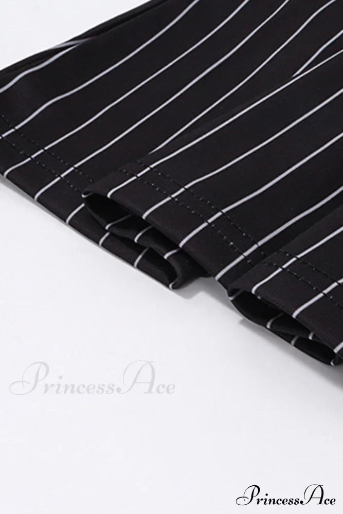 Striped Cami Dress with Lace Straps and Bow-tie image 9