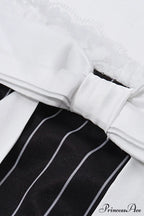 Striped Cami Dress with Lace Straps and Bow-tie image 8