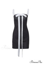Striped Cami Dress with Lace Straps and Bow-tie image 5