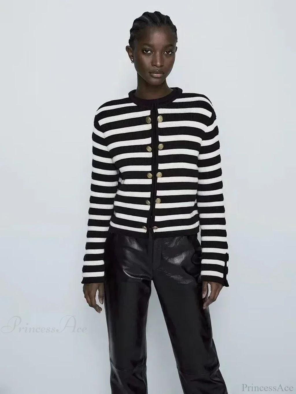Striped Casual Classic Knit Cardigan image 2