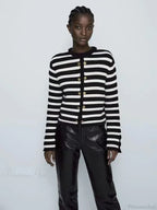 Striped Casual Classic Knit Cardigan image 2