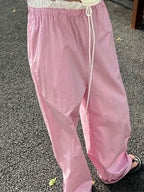 Striped Casual Ruched Vintage Sweet Straight Pant image 5