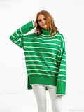Striped Casual Thick Black Sweater image 2