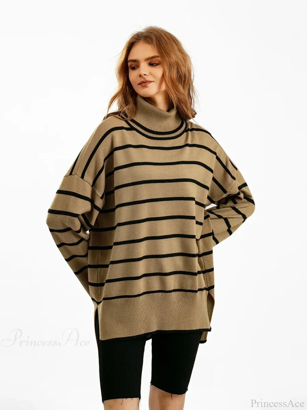 Striped Casual Thick Black Sweater image 3