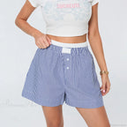 Striped Double-Layered Pajama Short image 1