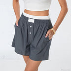 Striped Double-Layered Pajama Short image 4