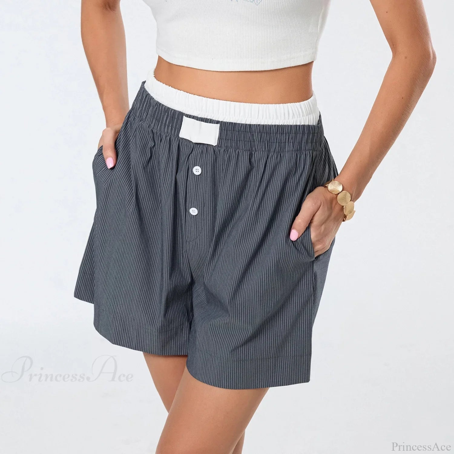 Striped Double-Layered Pajama Short image 4