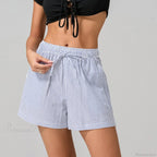 Striped Drawstring Wide Leg Short image 4