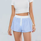 Striped Elastic Waist Loose Short image 6